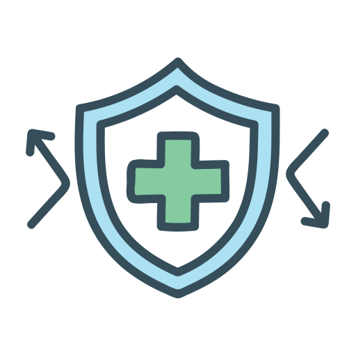 Immune system, protection, shield, virus icon